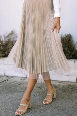 Alice Pleated Tulle Midi Skirt