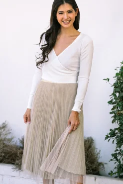 Alice Pleated Tulle Midi Skirt