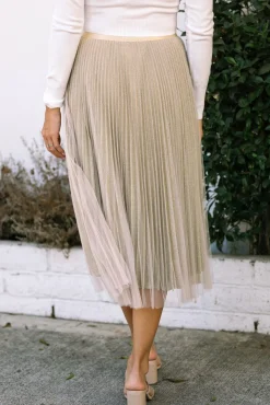Alice Pleated Tulle Midi Skirt