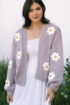 Angela Floral Knit Cardigan
