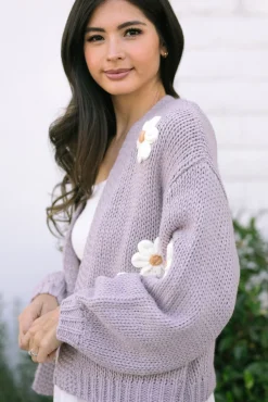 Angela Floral Knit Cardigan