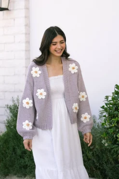 Angela Floral Knit Cardigan