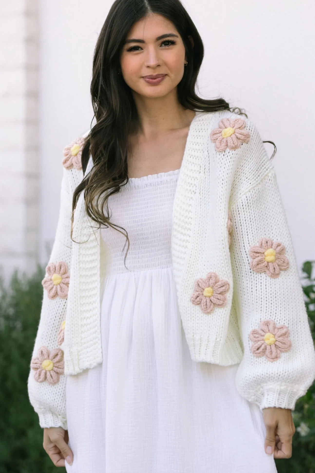 Angela Floral Knit Cardigan