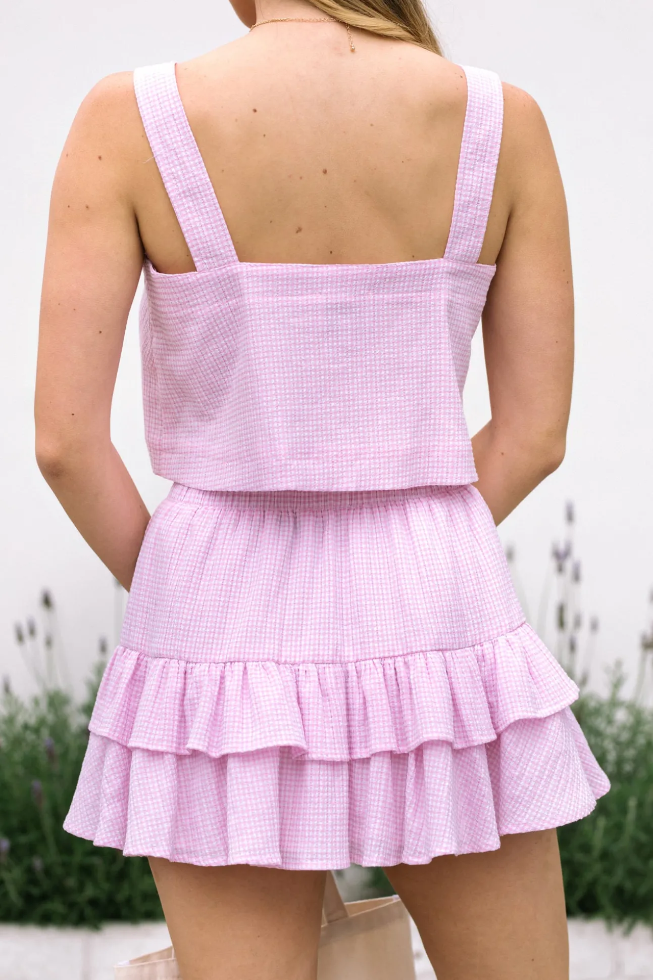 Ava Plaid Bow Skirt Set