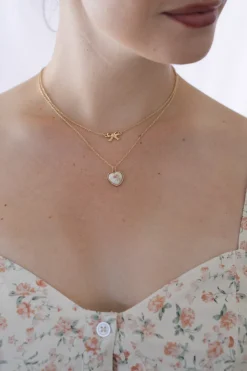 Becca Vintage Heart & Bow Layered Necklace