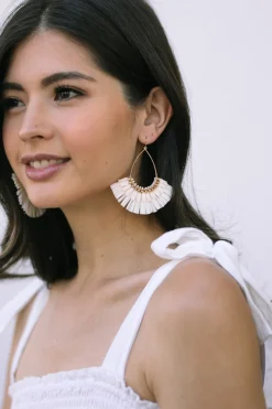 Belle Teardrop Raffia Earrings