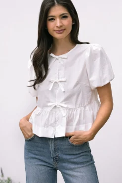 Blaire Puff Sleeve Bow Blouse