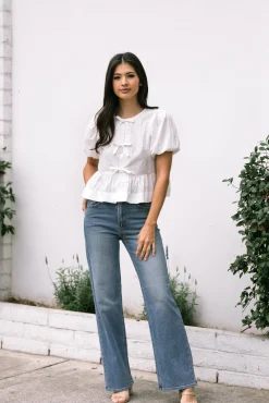 Blaire Puff Sleeve Bow Blouse