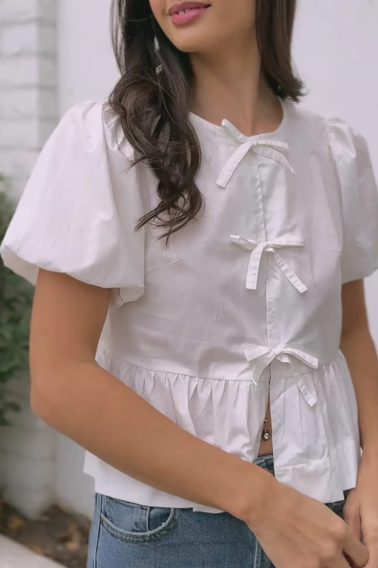 Blaire Puff Sleeve Bow Blouse