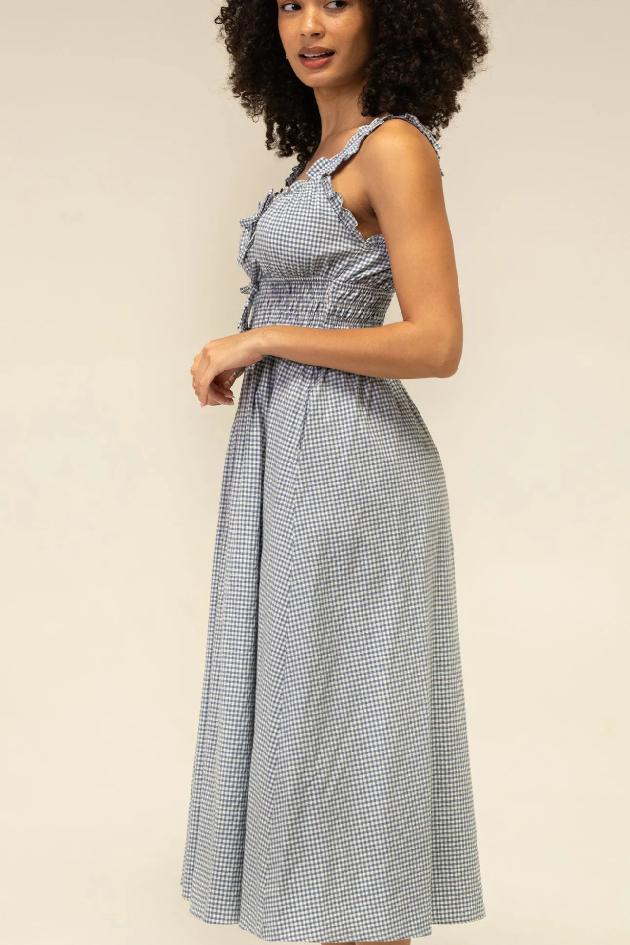 Camille Gingham Bow Dress