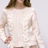 Cece Cable Knit Bow Sweater