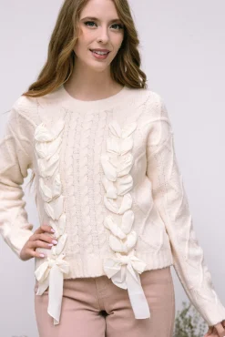 Cece Cable Knit Bow Sweater