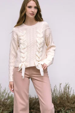 Cece Cable Knit Bow Sweater