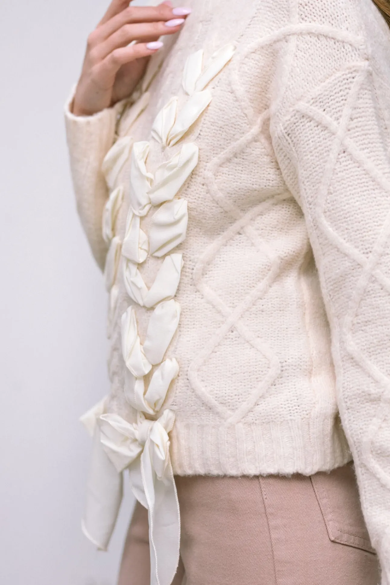 Cece Cable Knit Bow Sweater