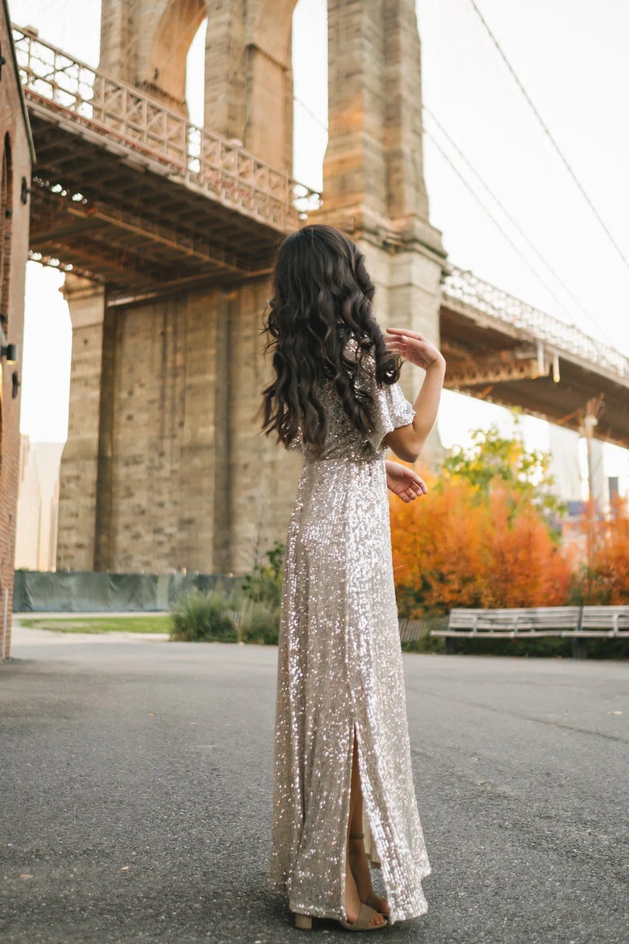 Celia Silver Sequin Maxi Dress