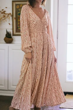 Dahlia Smocked Buttoned Dress
