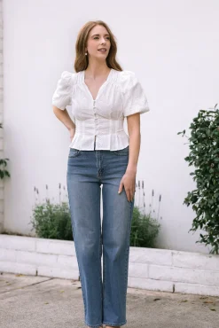 Daisy Buttoned Eyelet Top
