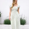 Elaine Floral Striped Dress