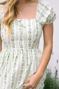 Elaine Floral Striped Dress