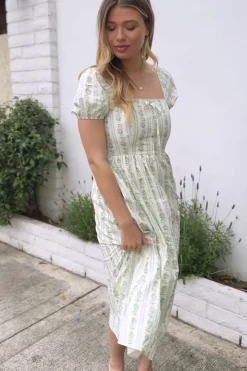 Elaine Floral Striped Dress