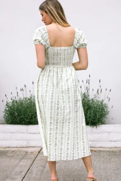 Elaine Floral Striped Dress