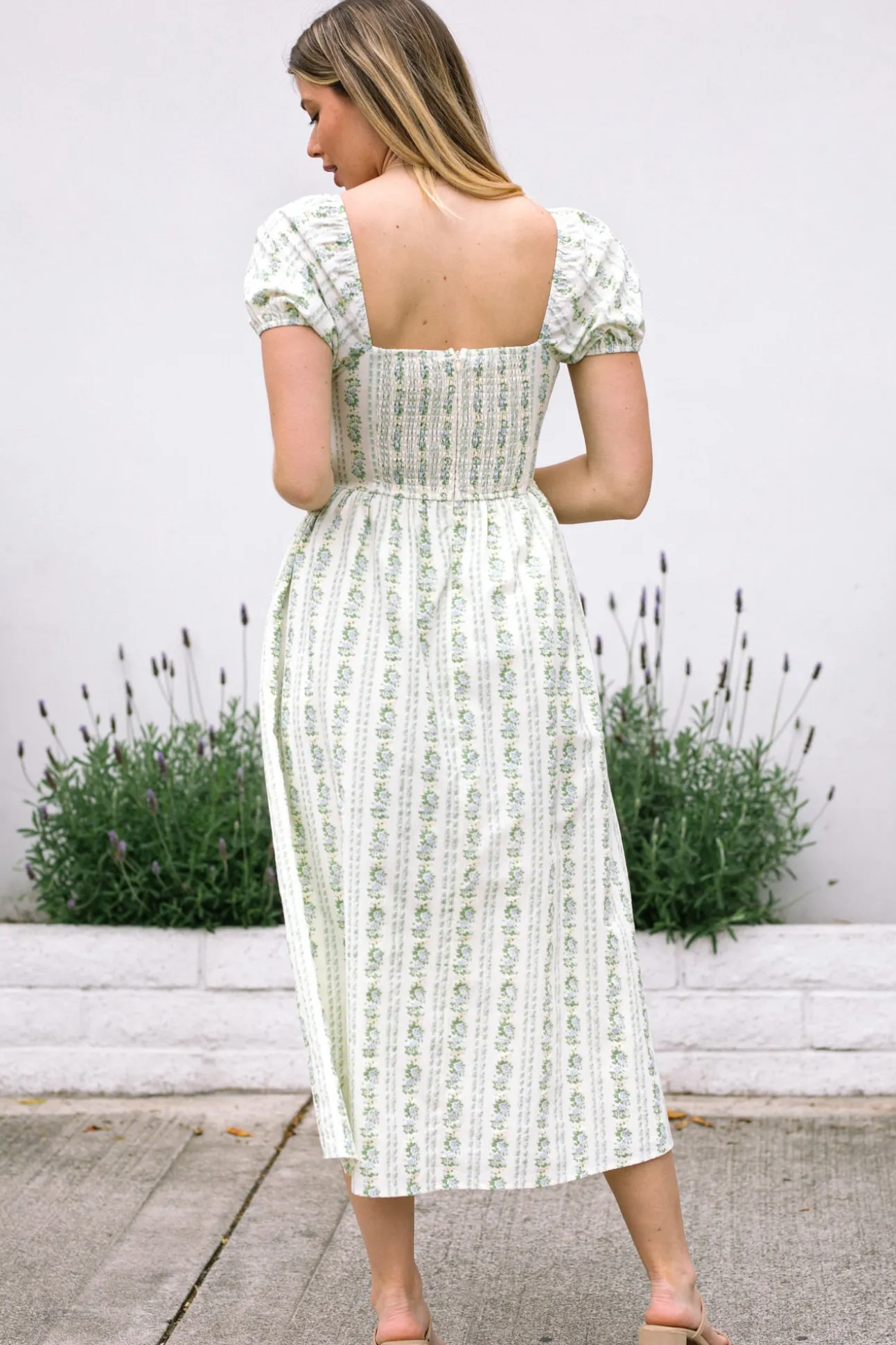 Elaine Floral Striped Dress