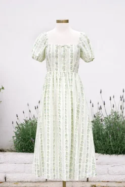 Elaine Floral Striped Dress