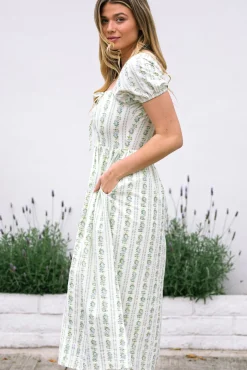 Elaine Floral Striped Dress