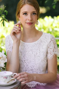 Ellie Short Sleeve Lace Top