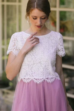 Ellie Short Sleeve Lace Top