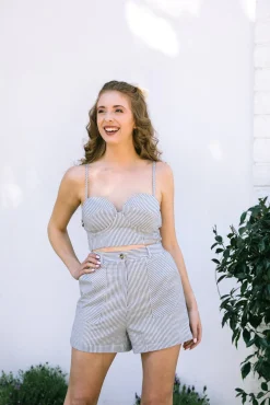 Emmette Striped Shorts Set