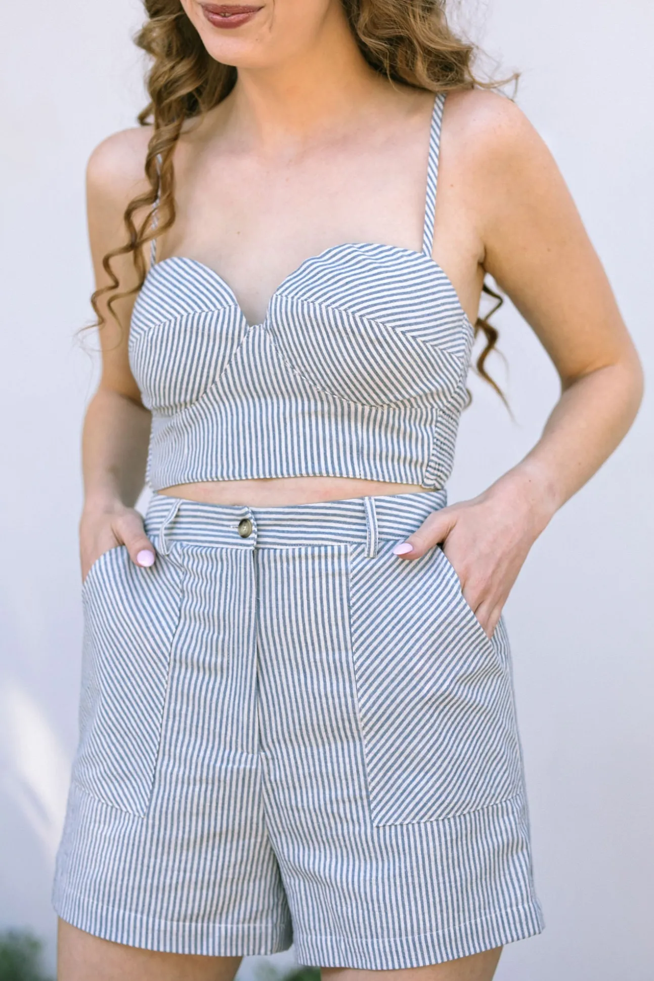 Emmette Striped Shorts Set