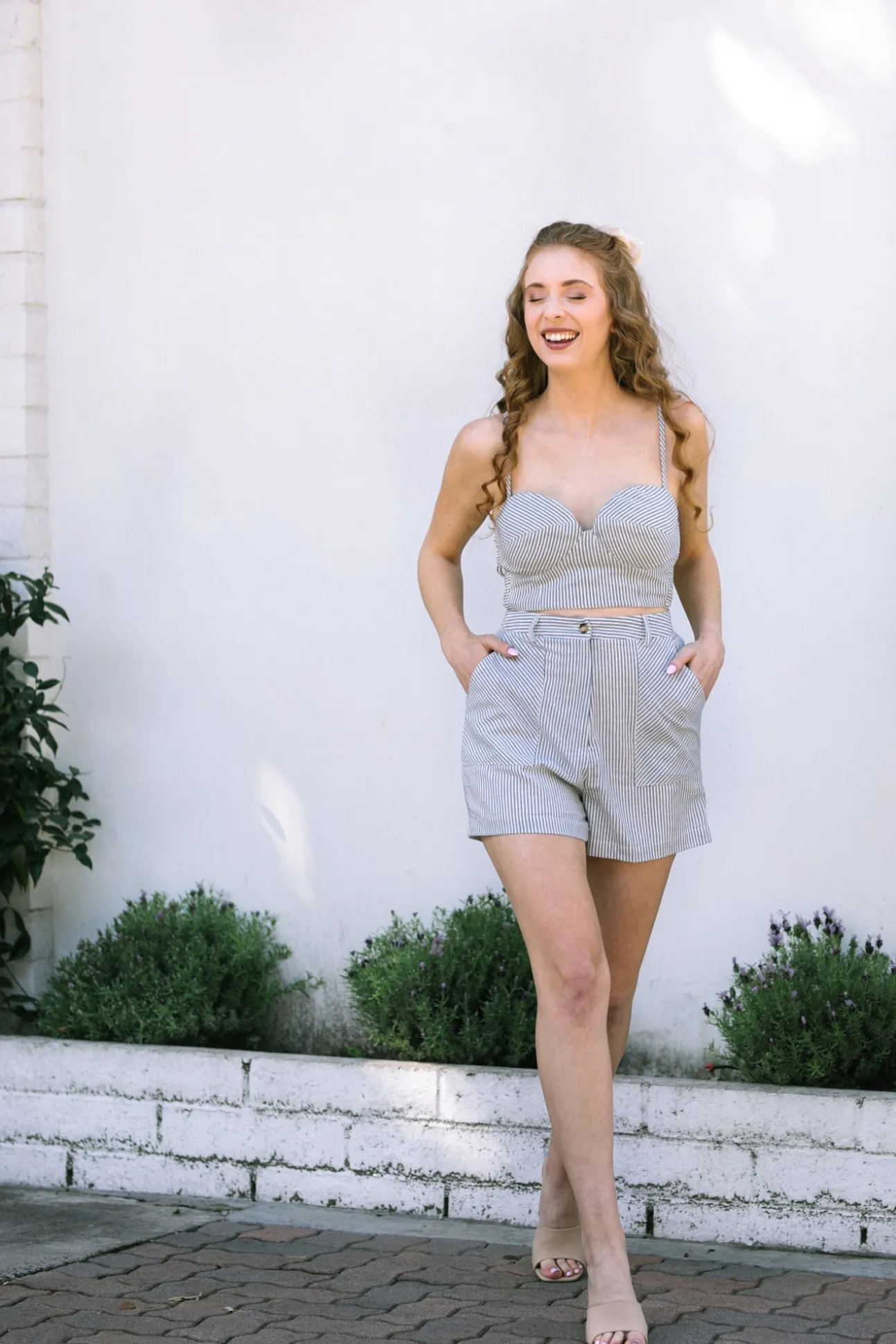 Emmette Striped Shorts Set