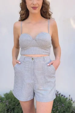 Emmette Striped Shorts Set