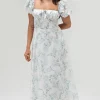 Enid Puff Sleeve Midi Dress
