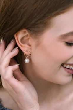 Gemma Heart with Pearl Drop Earrings