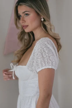 Grace Sweetheart Eyelet Dress