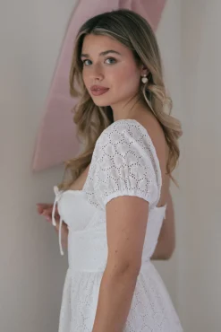 Grace Sweetheart Eyelet Dress