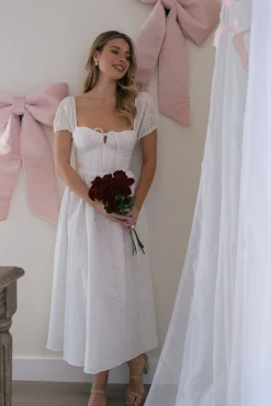 Grace Sweetheart Eyelet Dress