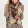 Holly Beige Plaid Knitted Scarf