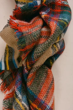 Holly Beige Plaid Knitted Scarf
