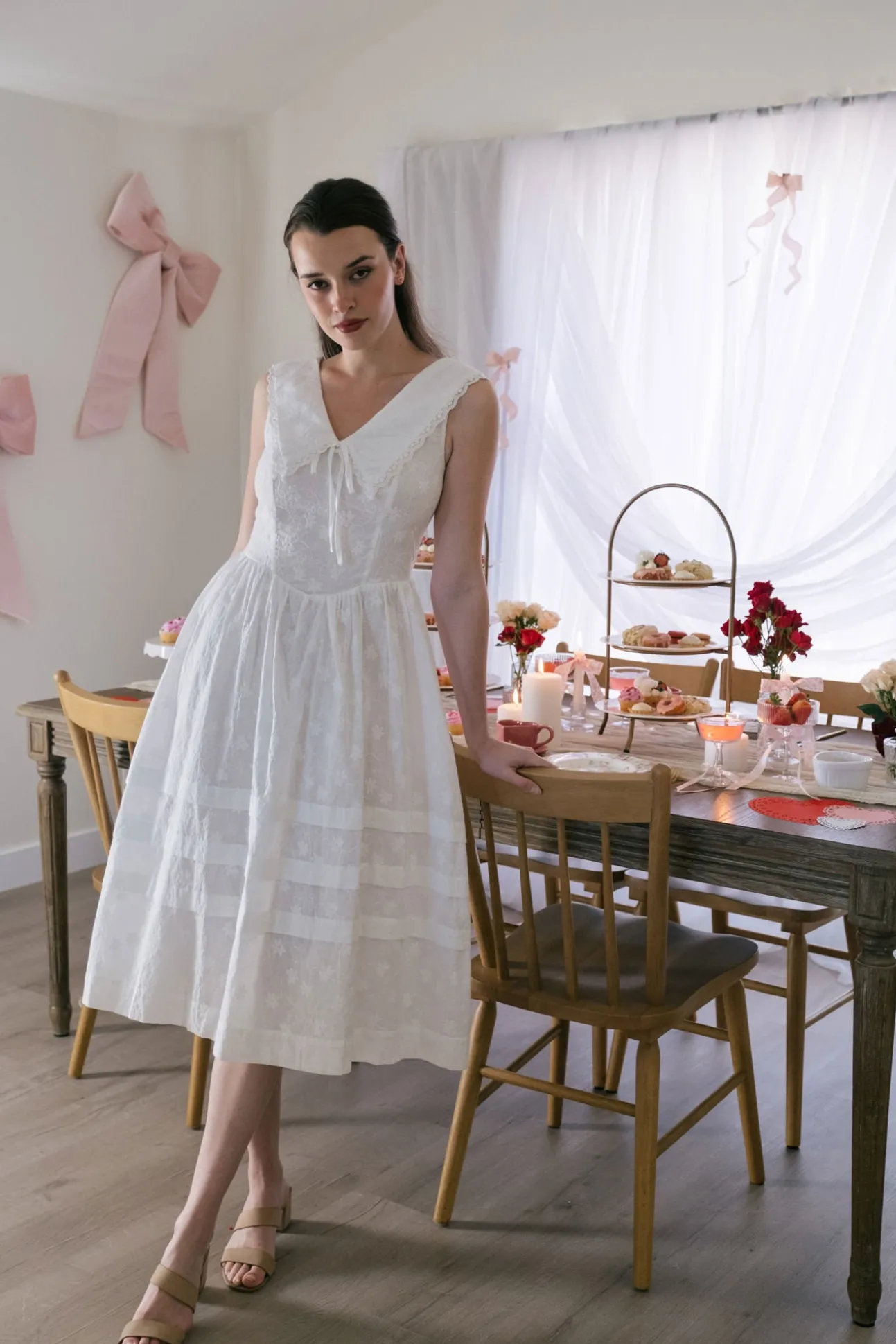 Irene Embroidered Midi Dress