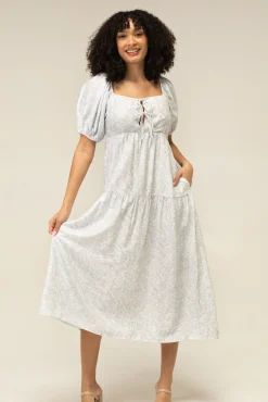 Irina Puff Sleeve Midi Dress