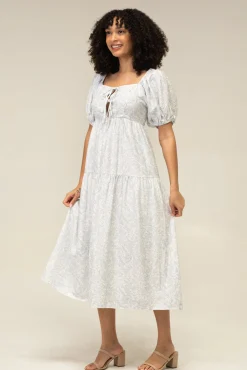 Irina Puff Sleeve Midi Dress