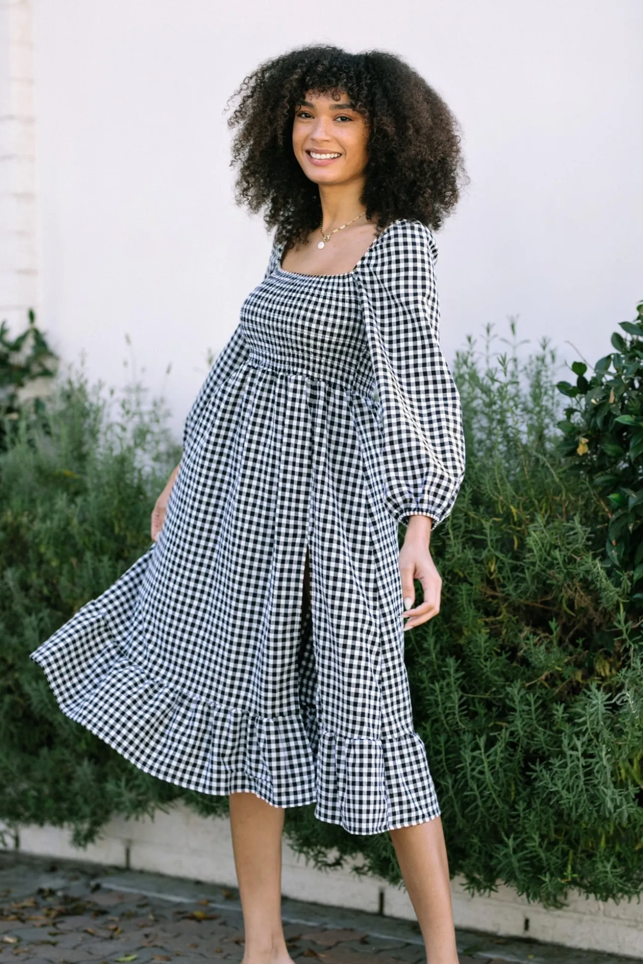 Jordyn Smocked Gingham Dress