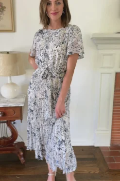 Julien Pleated Floral Dress