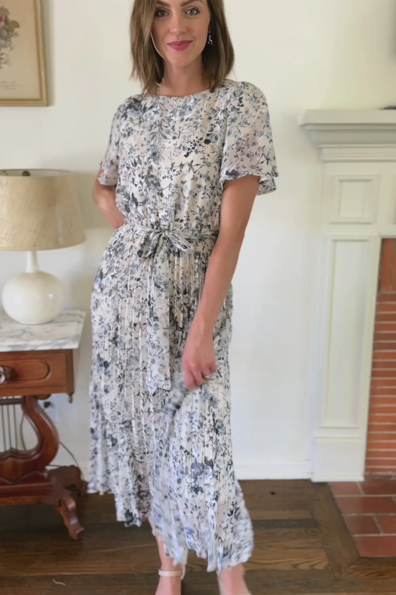 Julien Pleated Floral Dress