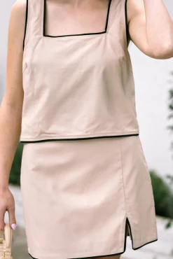 Kara Contrast Mini Skirt