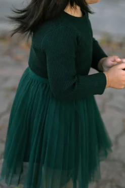 Kids Ribbed Tulle Dress