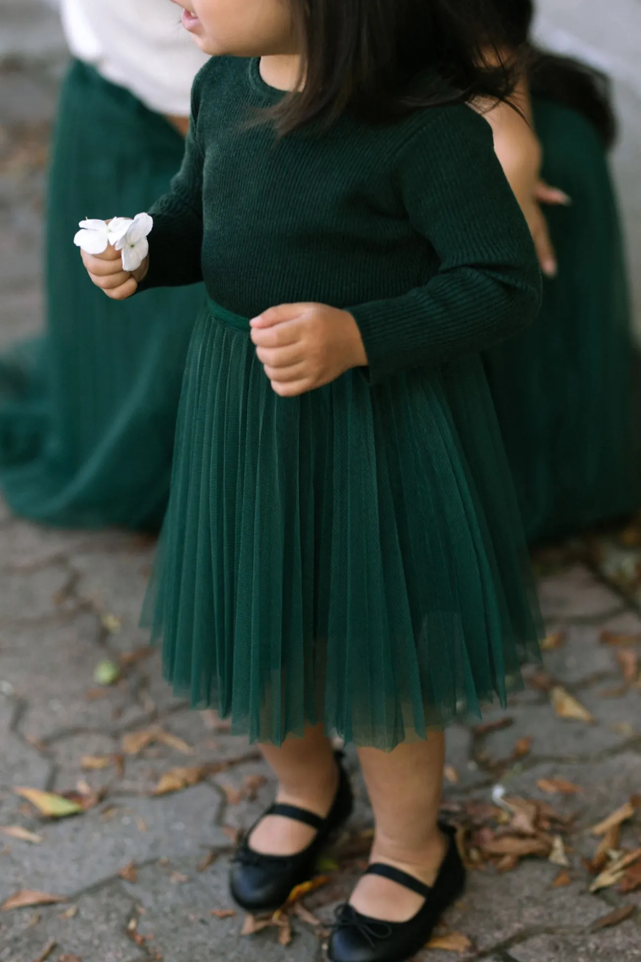 Kids Ribbed Tulle Dress